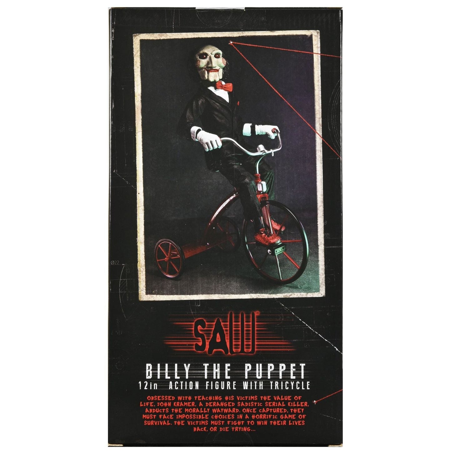 BILLY THE PUPPET WITH SOUND RIDING TRICYCLE VERSION FIGURA 33 CM SAW RE-RUN