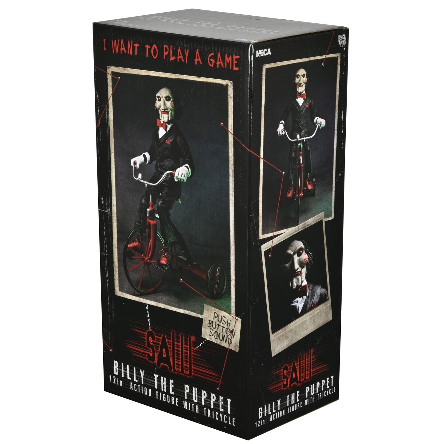 BILLY THE PUPPET WITH SOUND RIDING TRICYCLE VERSION FIGURA 33 CM SAW RE-RUN