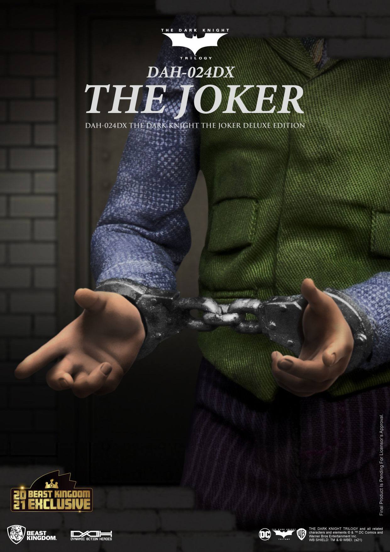 Beast Kingdom - DC Comics - Batman The Dark Knight Figura Dynamic 8ction Heroes 1/9 The Joker Deluxe Version 21 cm