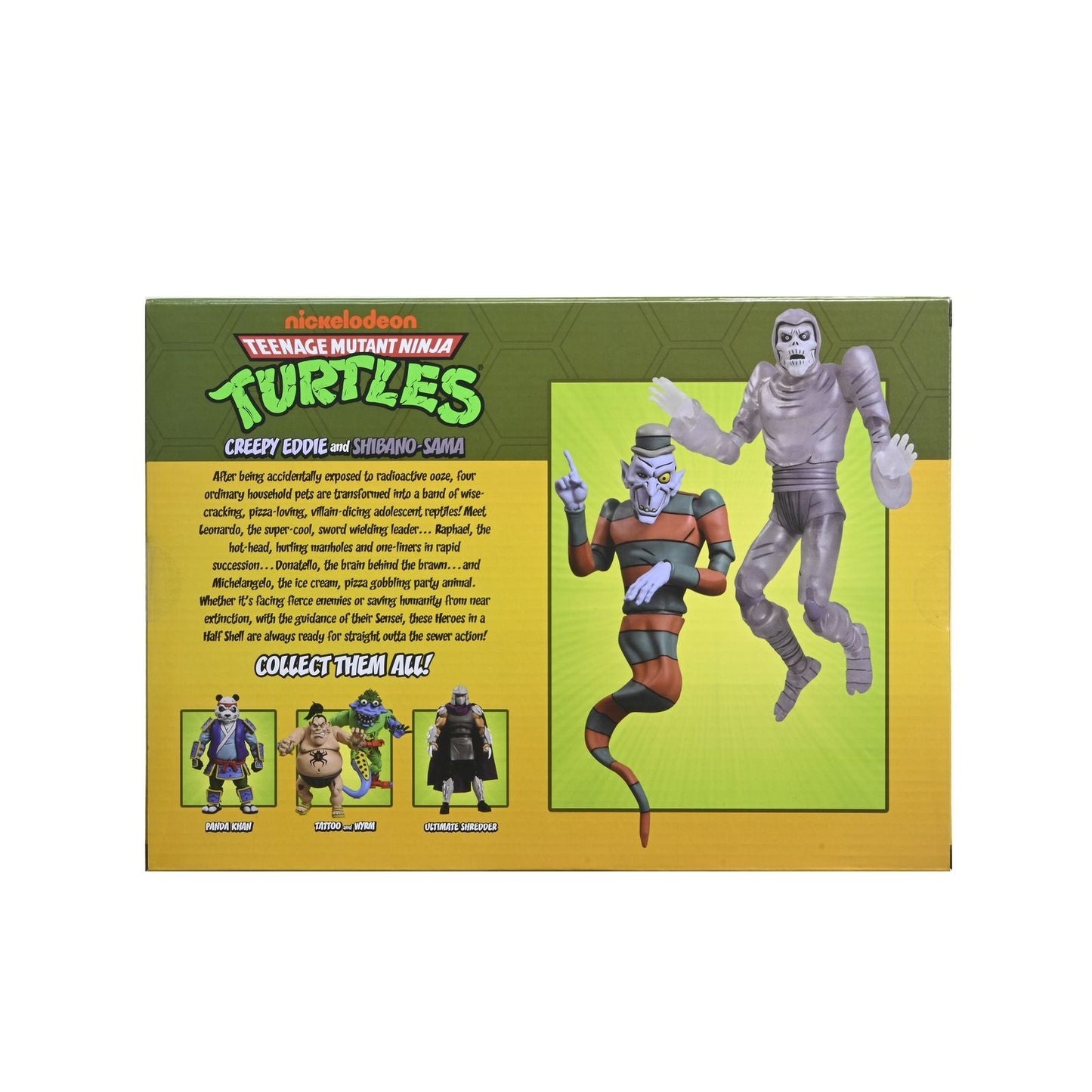 CREEPY EDDIE & SHIBANO SAMA 2 PACK SCALE ACTION FIGURAS 18 CM TEENAGE MUTANT NINJA TURTLES SATURDAY MORNING ADVENTURES