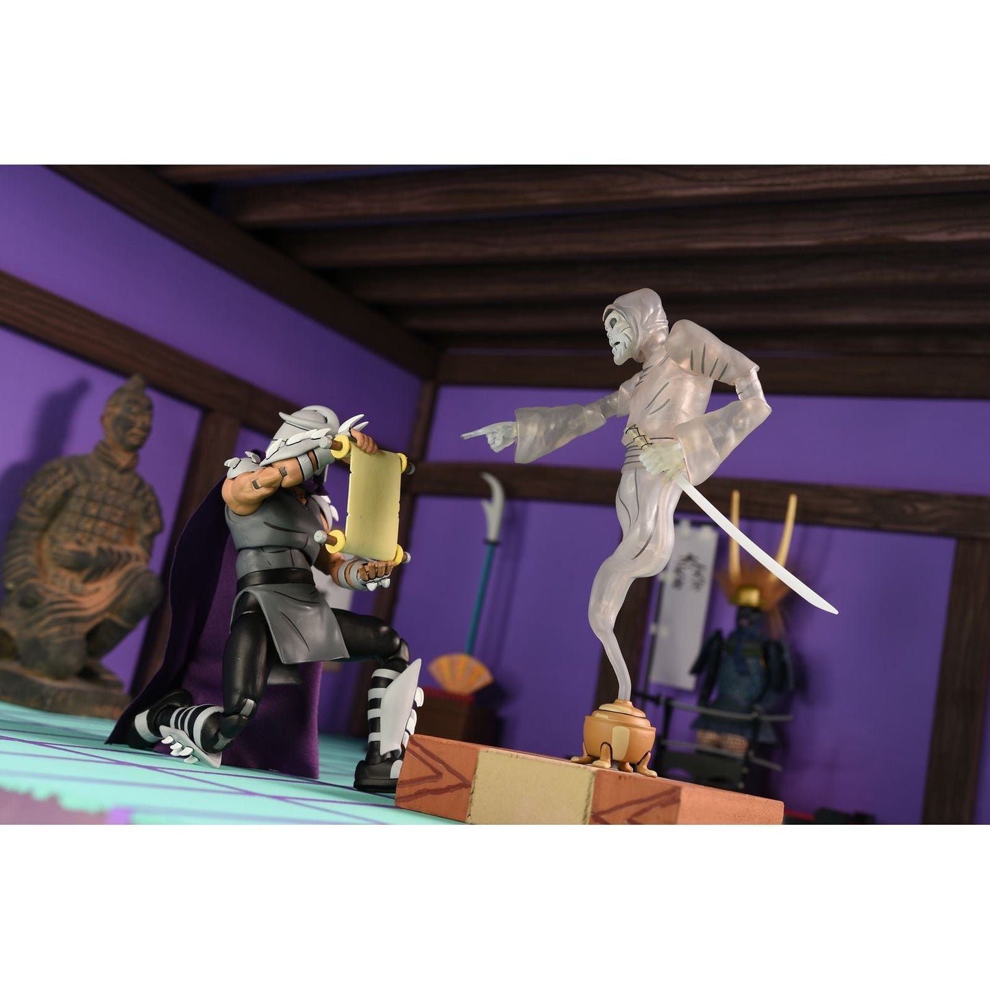 CREEPY EDDIE & SHIBANO SAMA 2 PACK SCALE ACTION FIGURAS 18 CM TEENAGE MUTANT NINJA TURTLES SATURDAY MORNING ADVENTURES