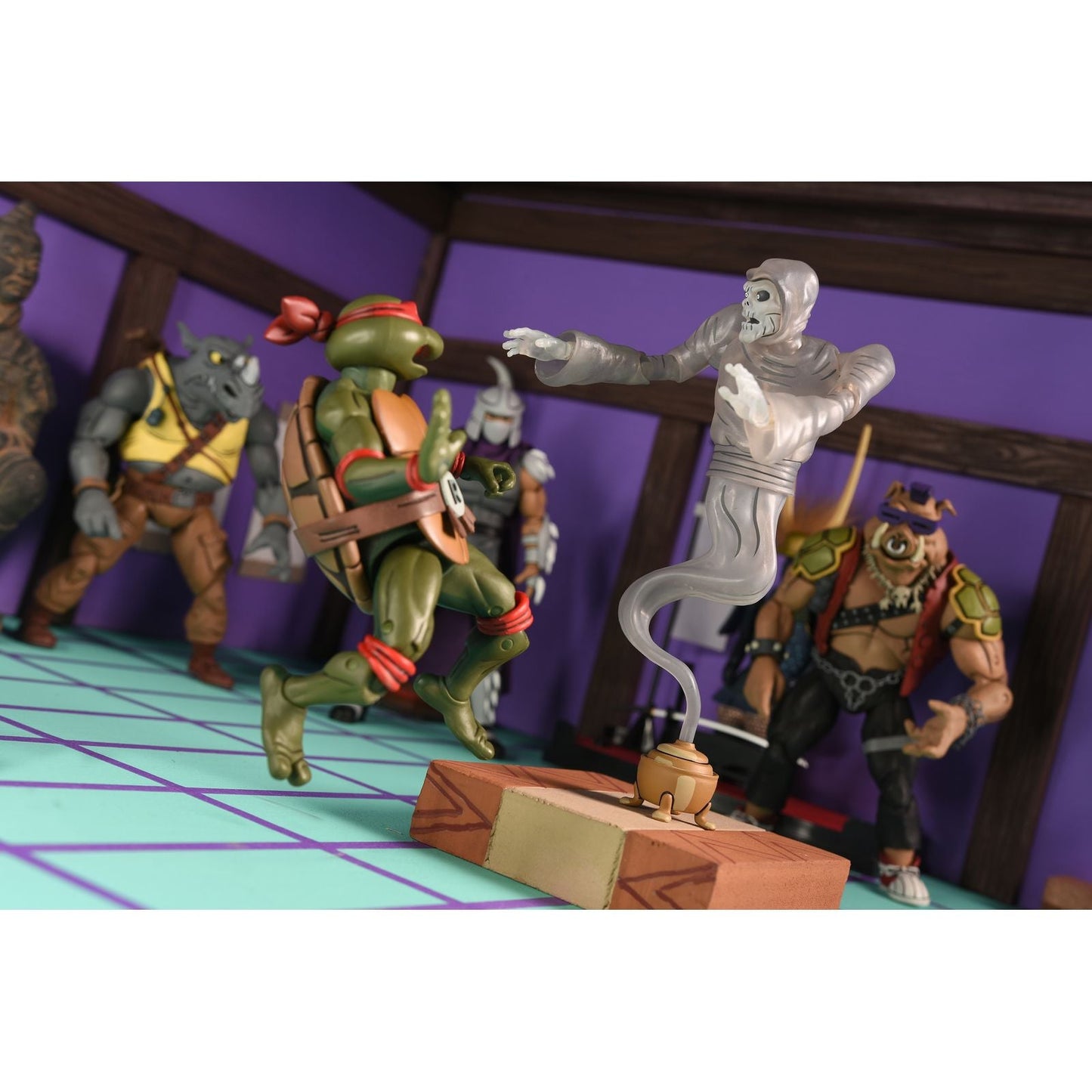 CREEPY EDDIE & SHIBANO SAMA 2 PACK SCALE ACTION FIGURAS 18 CM TEENAGE MUTANT NINJA TURTLES SATURDAY MORNING ADVENTURES