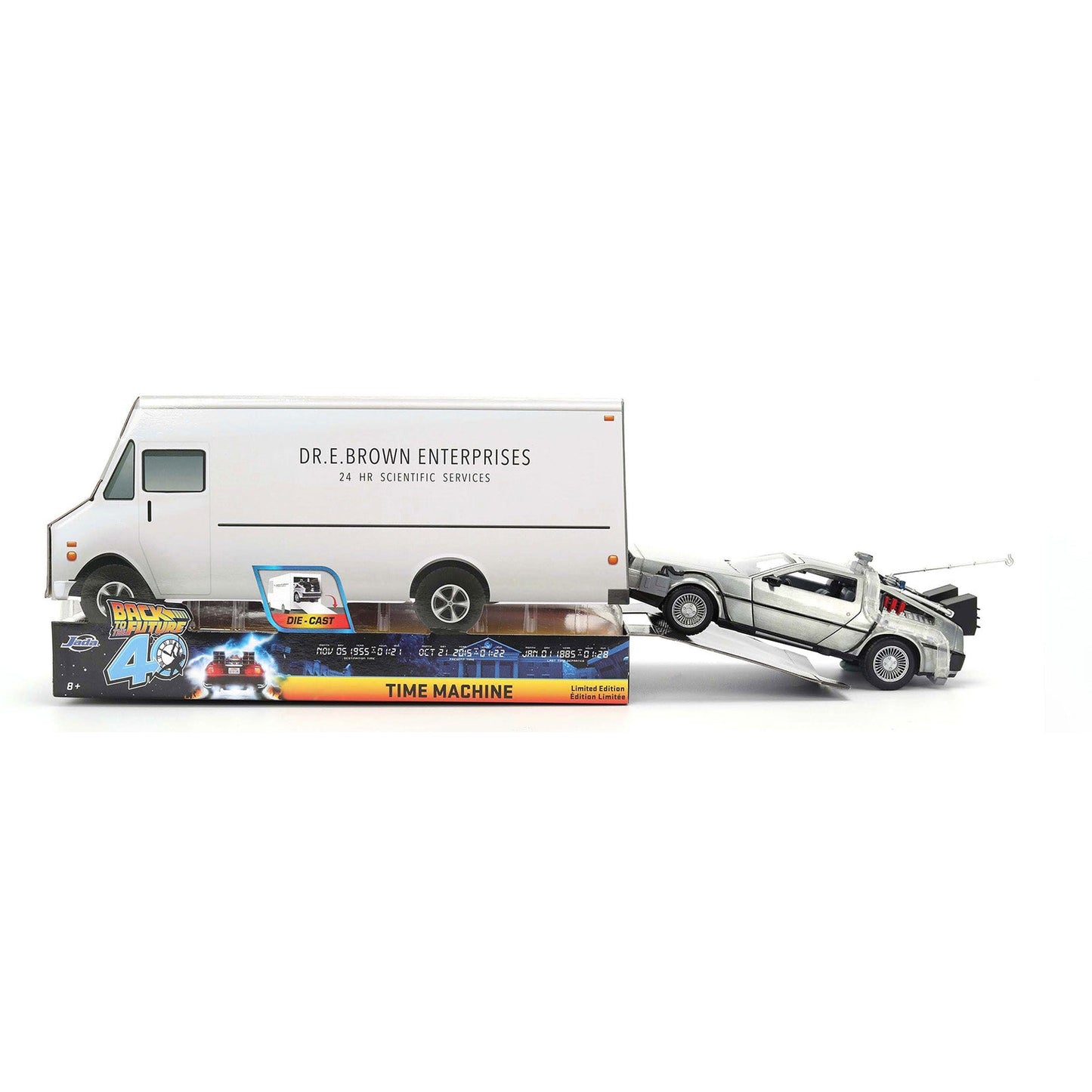 DELOREAN 40 ANIVERSARIO VEHICULO 1/24 BACK TO THE FUTURE SCALE HOLLYWOOD RIDES