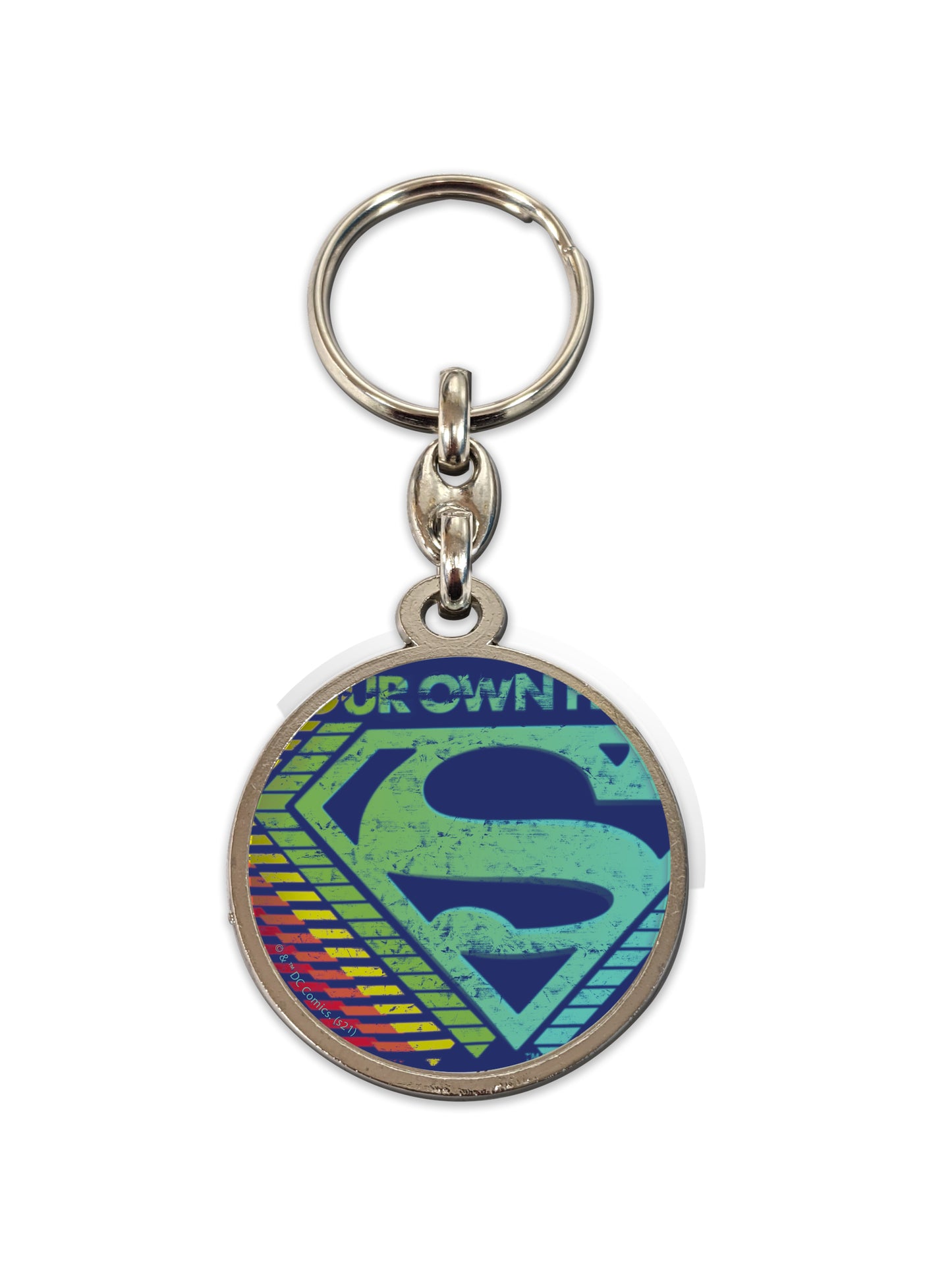 LLAVERO REDONDO METAL SD TOYS LOGO MULTICOLOR SUPERMAN UNIVERSO DC
