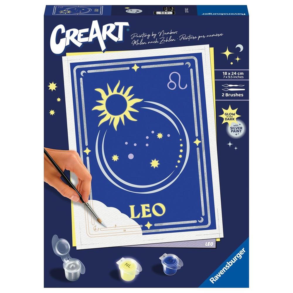 KIT PARA PINTAR CON NÚMEROS RAVENSBURGER CREART SERIE TREND D ZODIAC: LEO