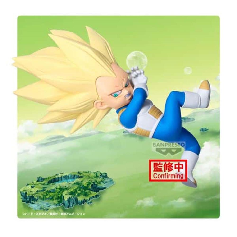 FIGURA BANPRESTO DRAGON BALL DAIMA SUPER SAIYAN 3 VEGETA MINI CON PANEL 13CM