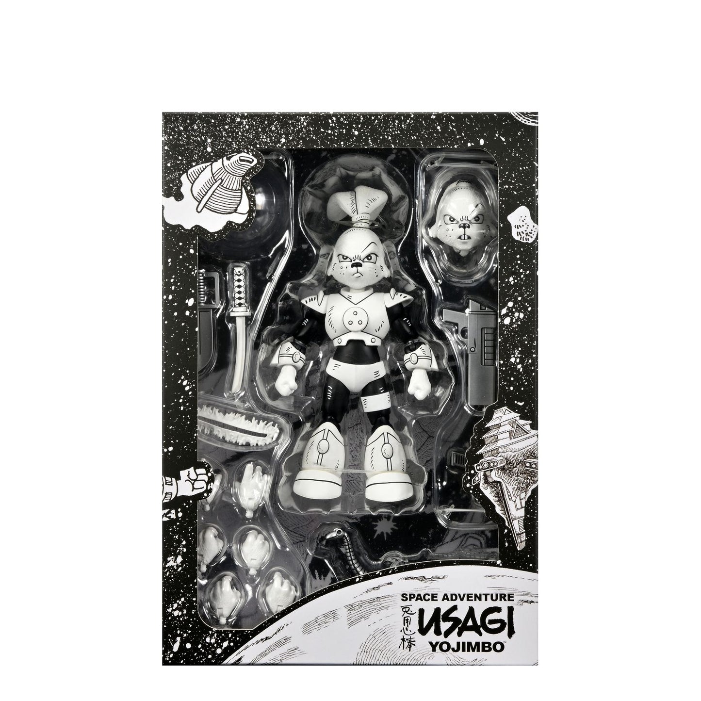 FIGURA NEGA USAGI YOJIMBO SPACE USAGI YOJIMBO BLACK & WHITE VER. SCALE ACTION 18CM
