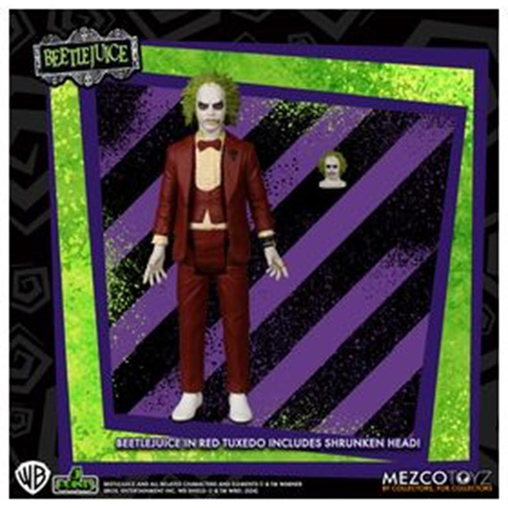 FIGURA MEZCO TOYZ BEETLEJUICE 5 POINTS BEETLEJUICE RED TUX 9.5CM