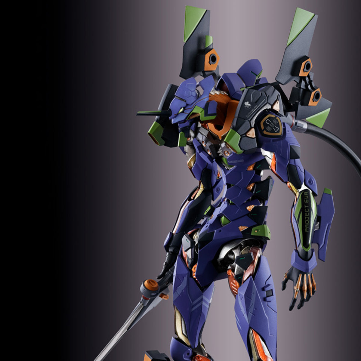 EVANGELION 01 TEST TYPE WITH THE SPEAR OF GAIUS FIGURA 22 CM EVANGELION 30TH ANNIVERSARY METAL BUILD