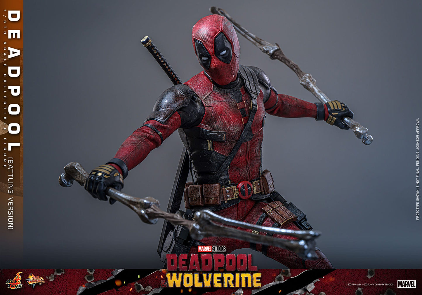 Hot Toys Deadpool & Wolverine Movie Masterpiece 1/6 Deadpool (Battling Version) 31 cm