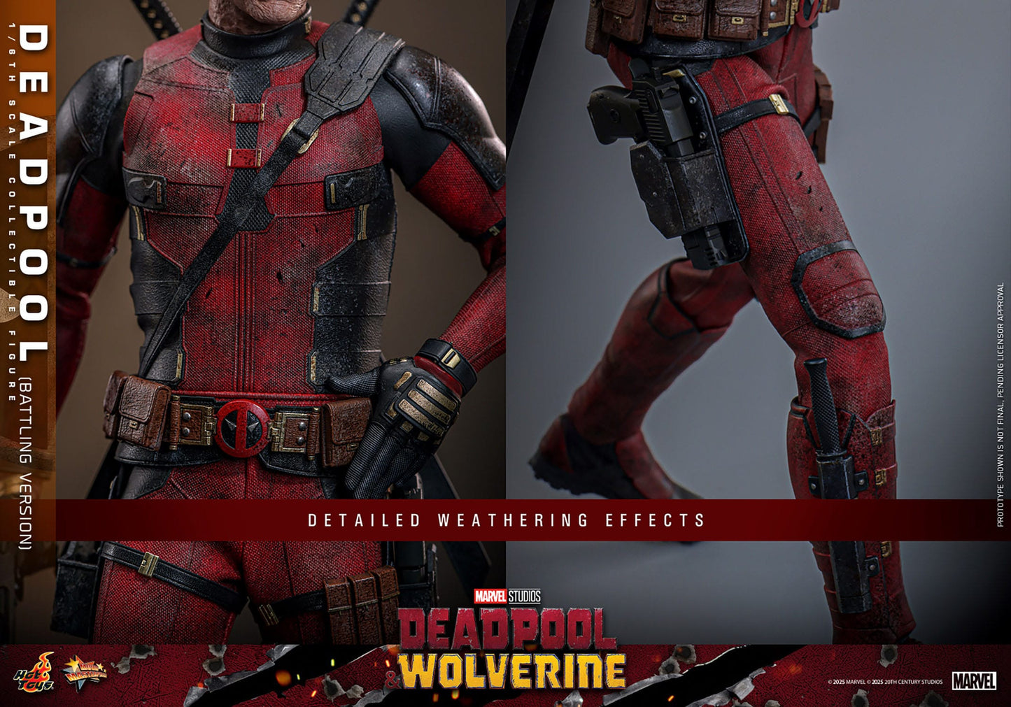 Hot Toys Deadpool & Wolverine Movie Masterpiece 1/6 Deadpool (Battling Version) 31 cm