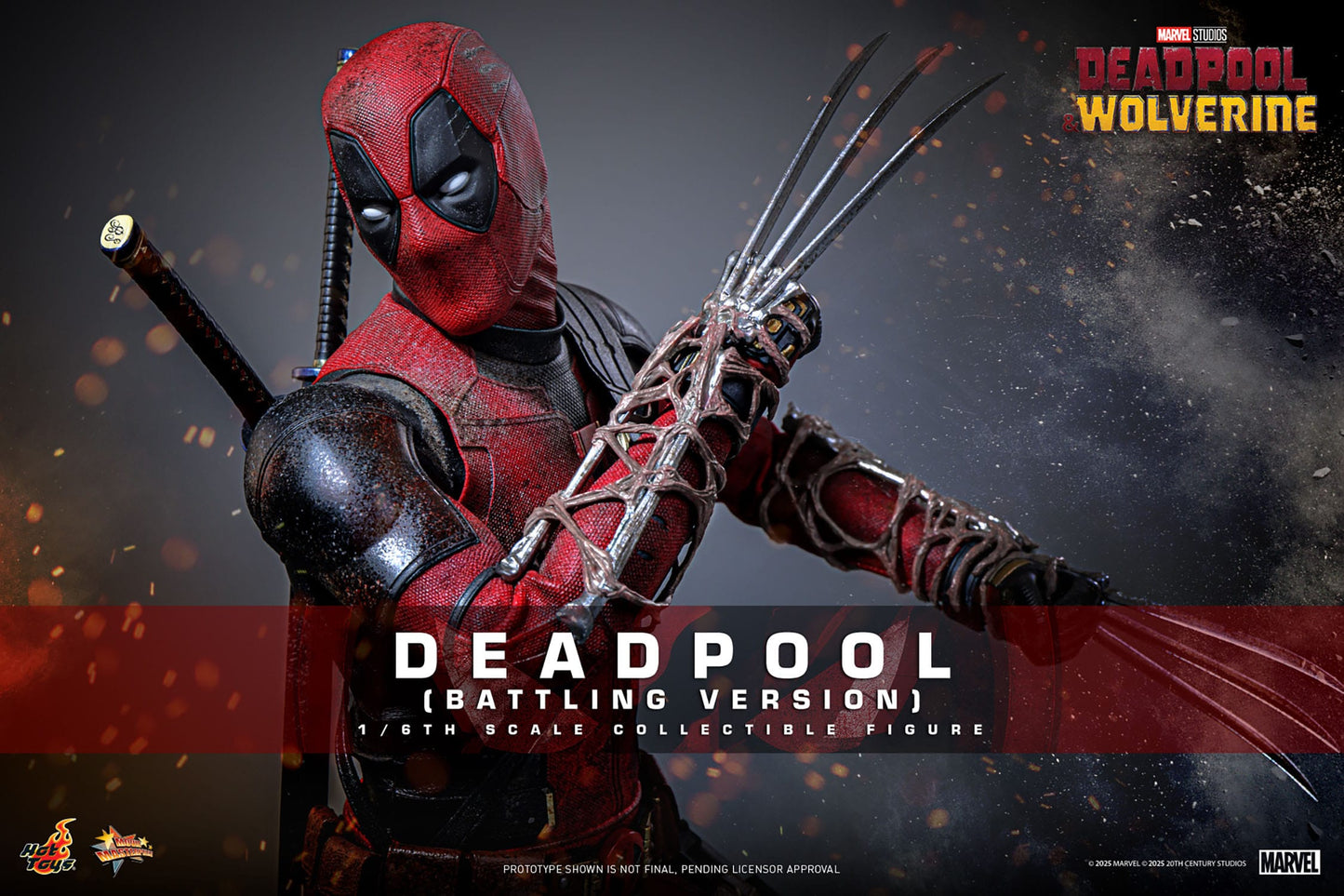 Hot Toys Deadpool & Wolverine Movie Masterpiece 1/6 Deadpool (Battling Version) 31 cm