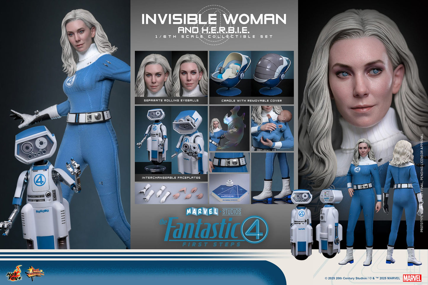 Hot Toys - Los Cuatro Fantásticos Movie Masterpiece - Invisible Woman & H.E.R.B.I.E.