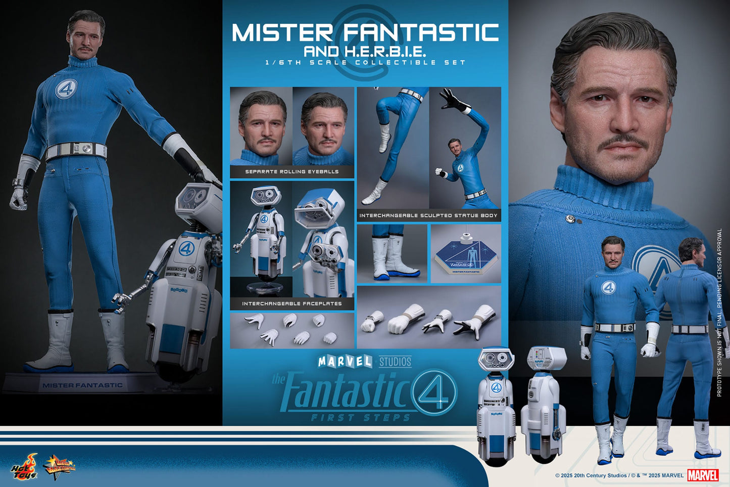 Hot Toys - Los Cuatro Fantásticos Movie Masterpiece - Mr. Fantastic & H.E.R.B.I.E.
