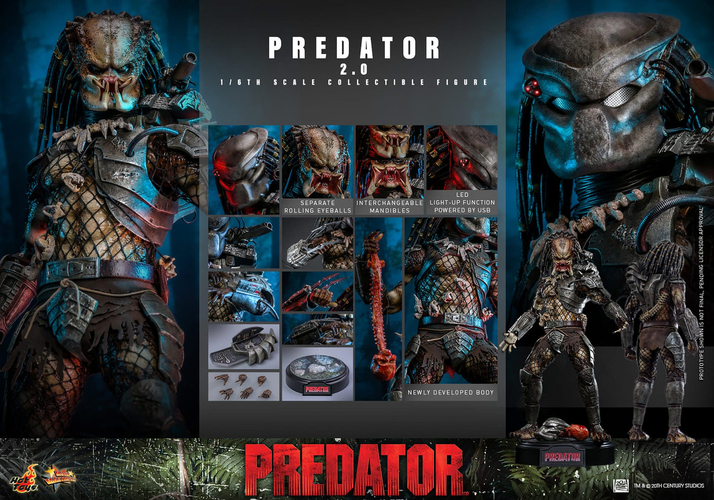 Hot Toys - Predator (2.0) - Figura Movie Masterpiece 1/6 - 34 cm