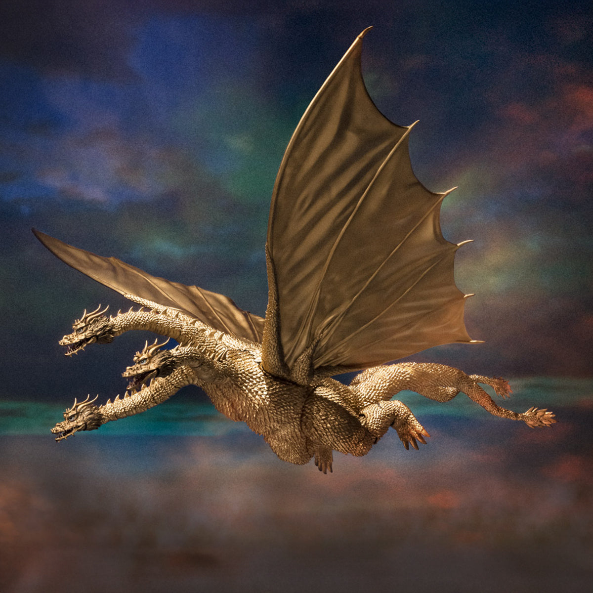 KING GHIDORAH 1972 FIGURA 25 CM GODZILLA VS GIGAN S.H. MONSTERARTS COLLECTORS SHOP