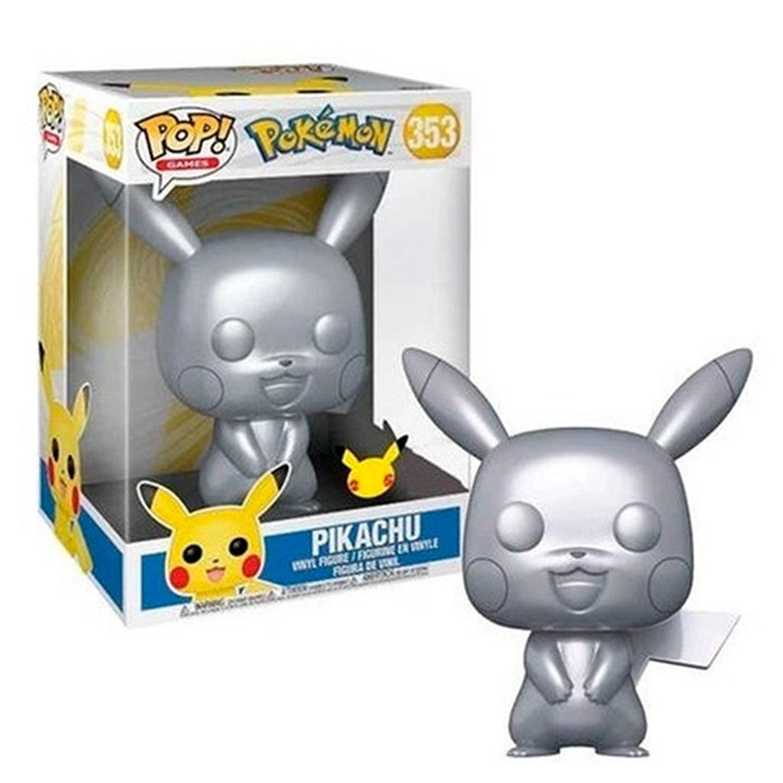 FUNKO POP JUMBO POKEMON S6 PIKACHU PLATEADO EFECTO METALICO 10 ' EDICION ESPECIAL EXCLUSIVO 59873