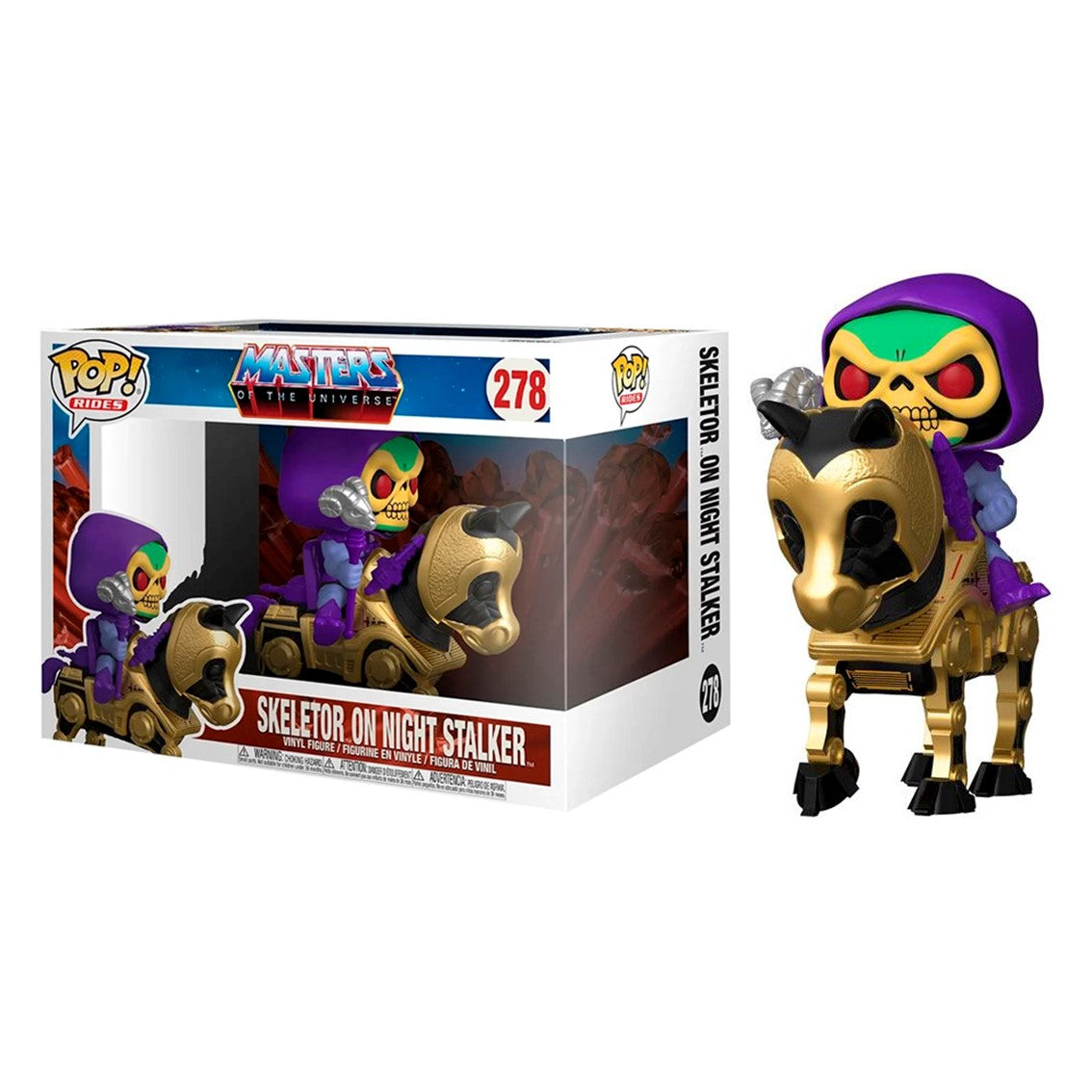 FUNKO POP RIDES ANIMACION MASTERS OF THE UNIVERSE SKELETOR MONTADO EN NIGHT STALKER 56201