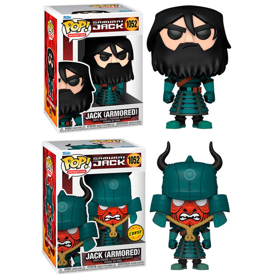 FUNKO POP ANIMACION SAMURAI JACK JACK CON ARMADURA OPCION CHASE 49276 - Z POP Toys