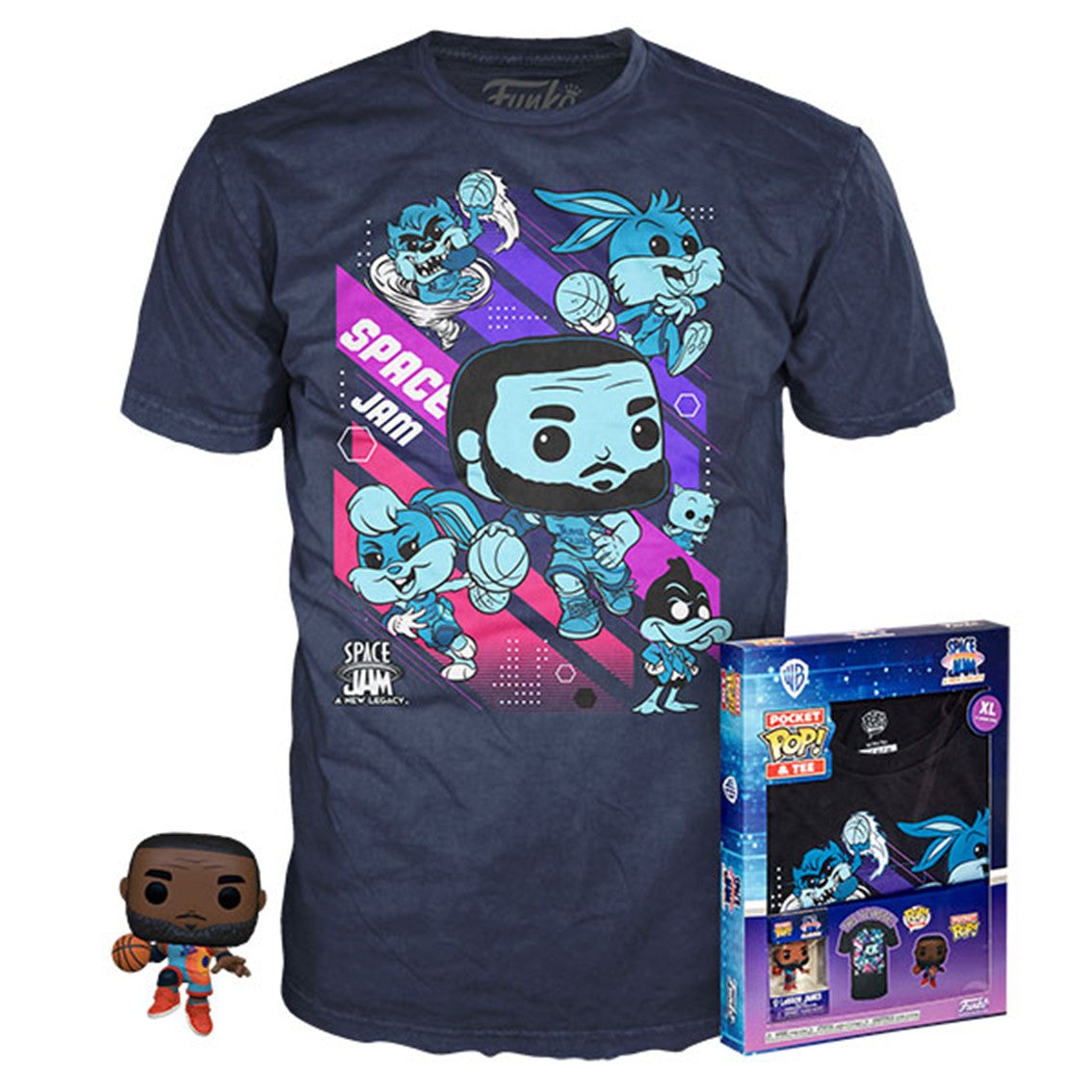 POP & TEE SPACE JAM LOONEY TUNES FUNKO LEBRON JAMES + CAMISETA PACK 10 UNIDADES TODAS LAS TALLAS - Z POP Toys