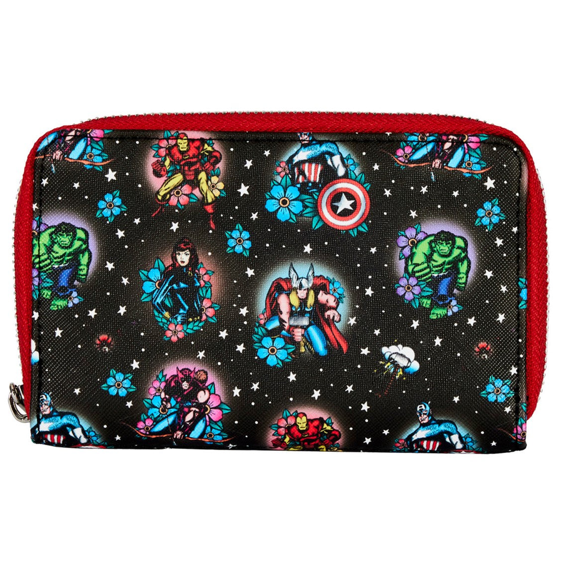 CARTERA MONEDERO LOUNGEFLY FUNKO MARVEL AVENGERS TATTOO ZIP AROUND WALLET
