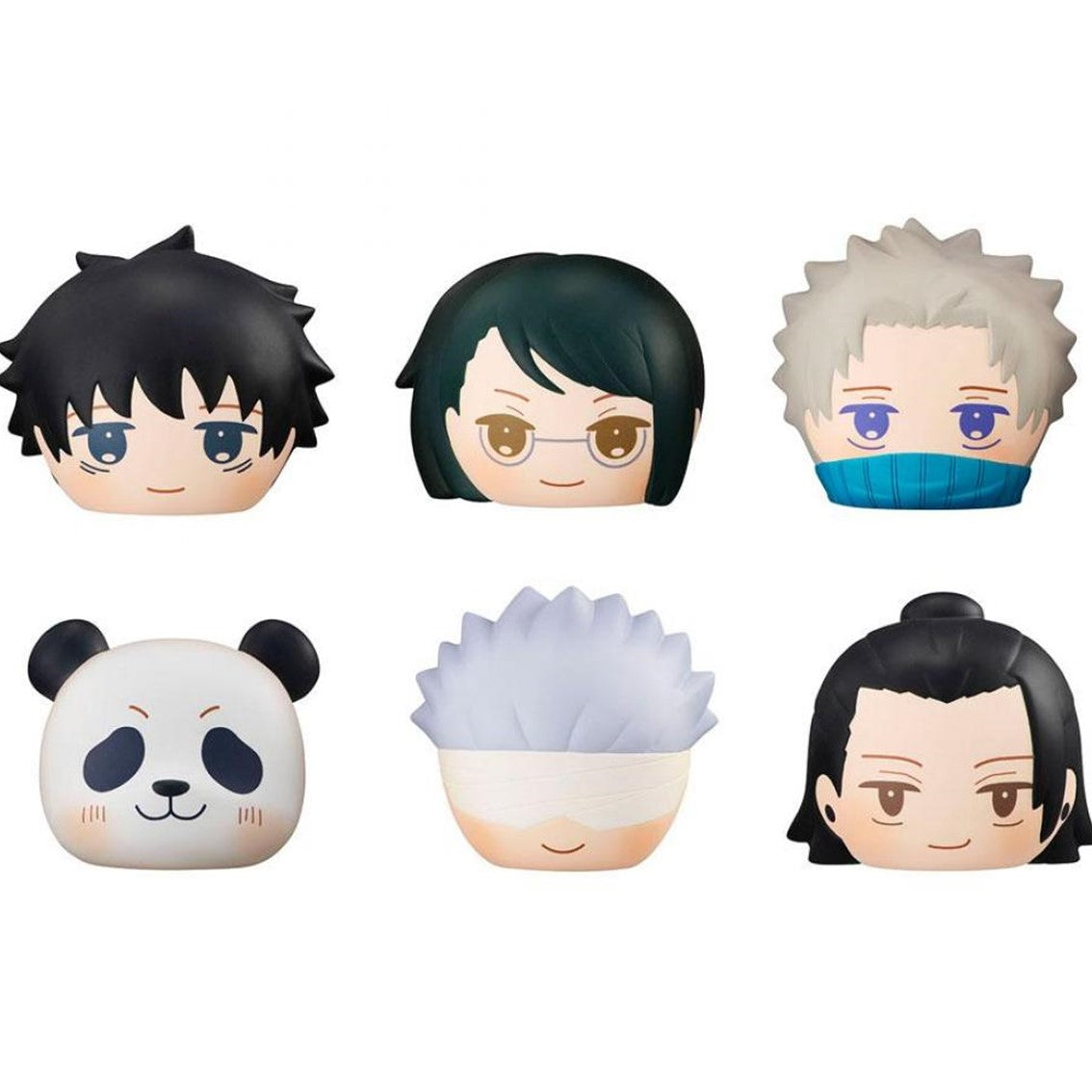 PACK 6 FIGURAS ANTIESTRES MEGAHOUSE JUJUTSU KAISEN GEKIJOUBAN FLUFFY SQUEEZE BREAD BOX