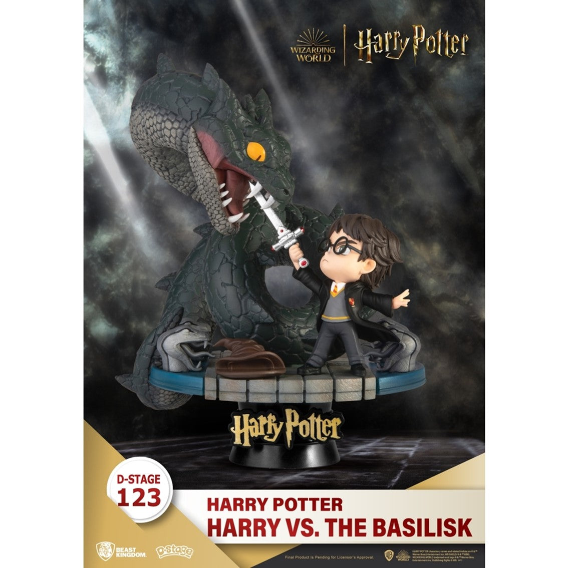 FIGURA BEAST KINGDOM DSTAGE HARRY POTTER Y LA CÁMARA SECRETA HARRY VS BASILICO - Z POP Toys