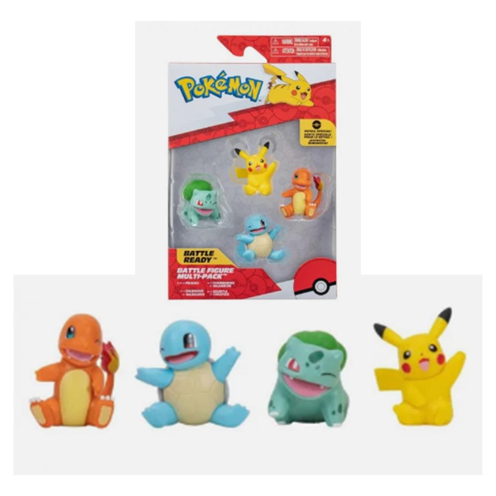 PACK 4 FIGURAS POKEMON INICIALES DE KANTO