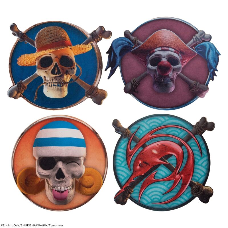 SET 4 POSAVASOS CINEREPLICAS ONE PIECE #1