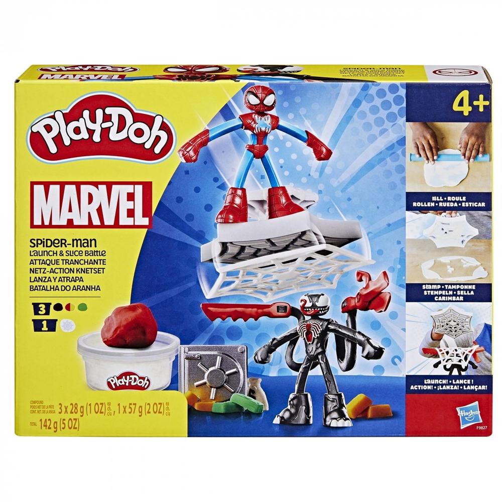 JUEGO HASBRO PLAY - DOH SPIDERMAN LAUNCH AND SLICE BATTLE