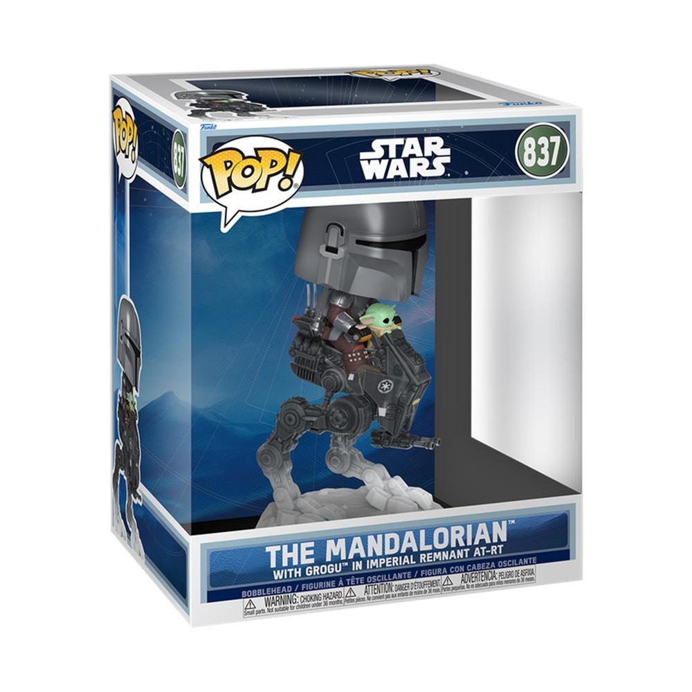 FUNKO POP STAR WARS RIDES DELUXE THE MANDALORIAN WITH GROGU IN IMPERIAL REMNANT AT - RT