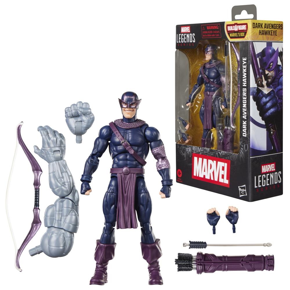 FIGURA HASBRO MARVEL LEGENDS SERIES BUILD A FIGURE MARVEL'S BOX DARK AVENGERS HAWKEYE