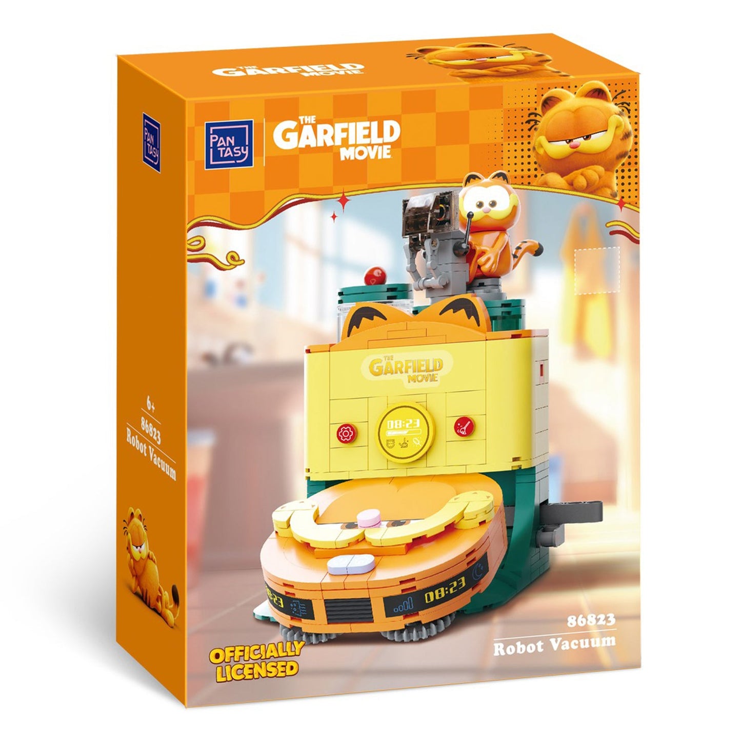 ROBOT VACUUM SET CONSTRUCCION 16,5 CM GARFIELD THE MOVIE FANTASTIC MACHINES SERIES
