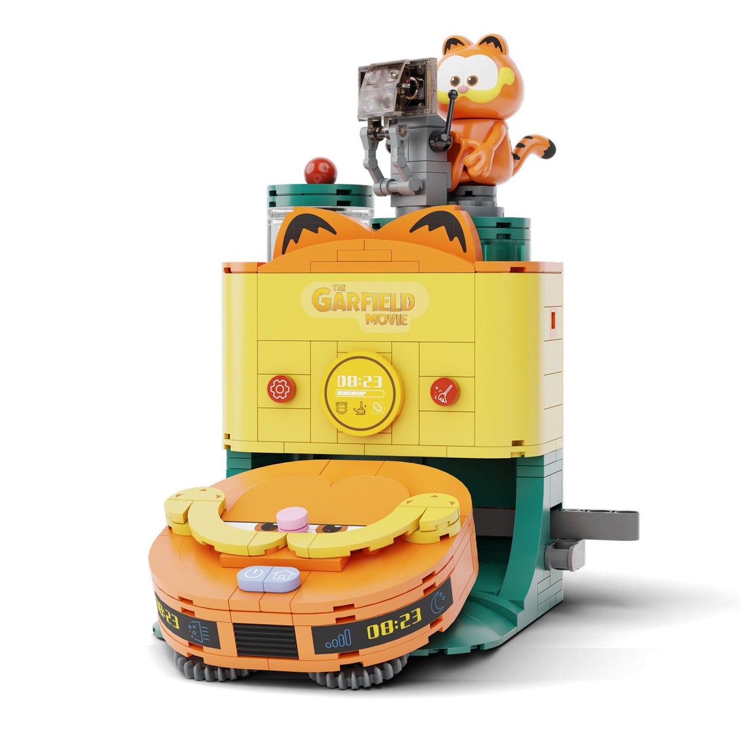 ROBOT VACUUM SET CONSTRUCCION 16,5 CM GARFIELD THE MOVIE FANTASTIC MACHINES SERIES