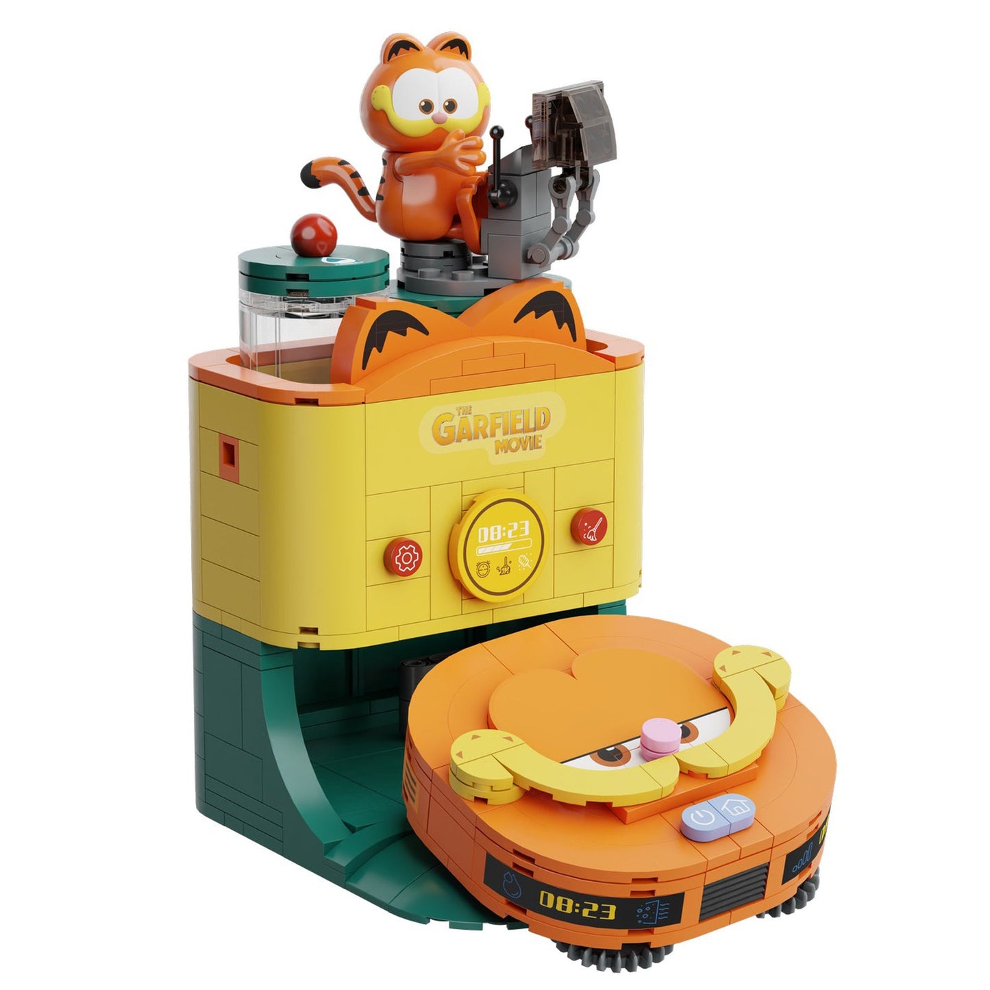 ROBOT VACUUM SET CONSTRUCCION 16,5 CM GARFIELD THE MOVIE FANTASTIC MACHINES SERIES