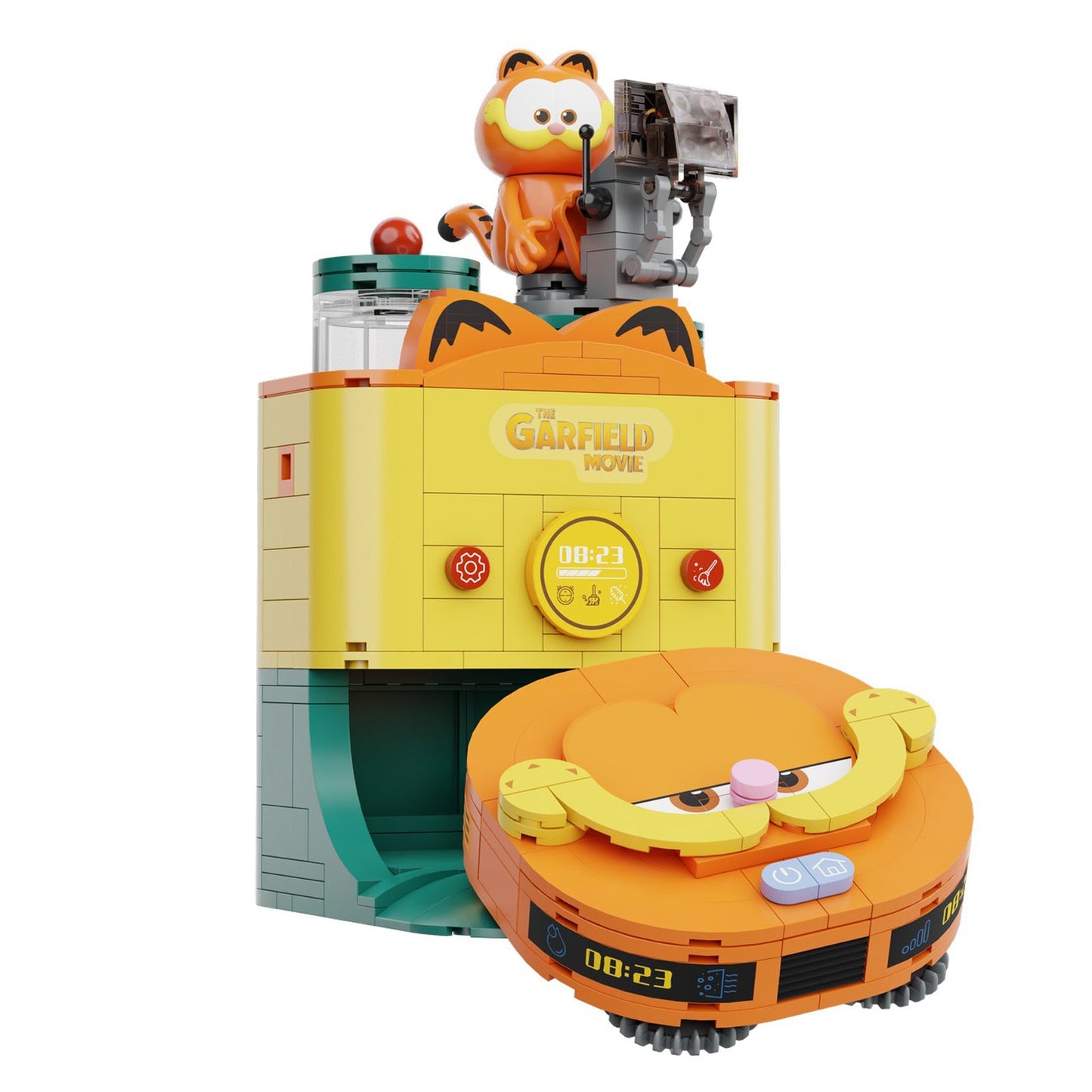 ROBOT VACUUM SET CONSTRUCCION 16,5 CM GARFIELD THE MOVIE FANTASTIC MACHINES SERIES