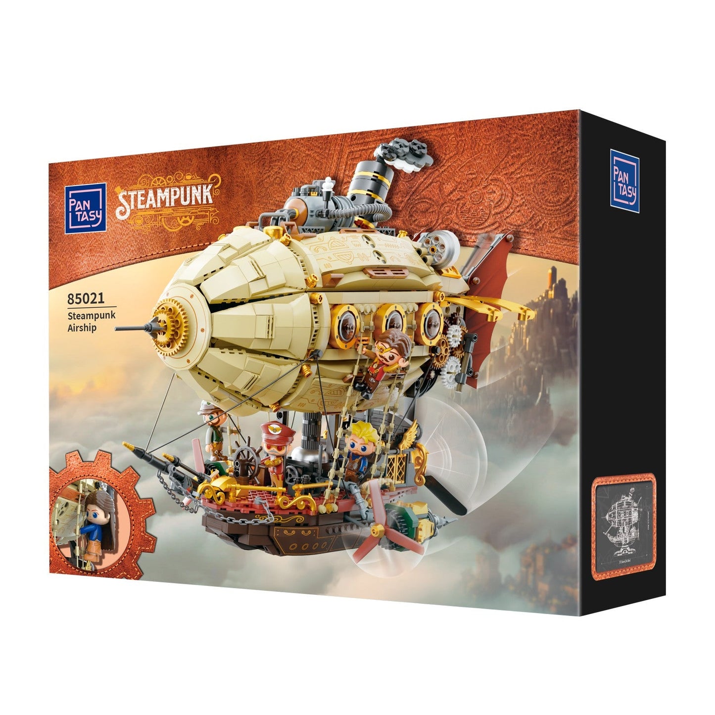 STEAMPUNK AIRSHIP SET CONSTRUCCION 32 CM RETRO SERIES