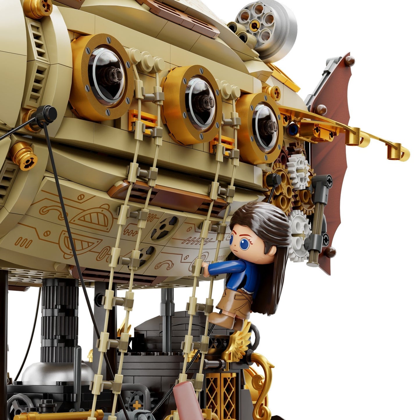 STEAMPUNK AIRSHIP SET CONSTRUCCION 32 CM RETRO SERIES
