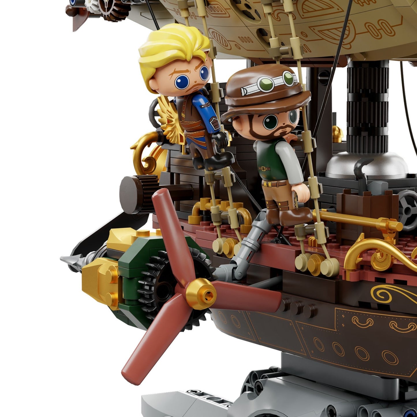 STEAMPUNK AIRSHIP SET CONSTRUCCION 32 CM RETRO SERIES