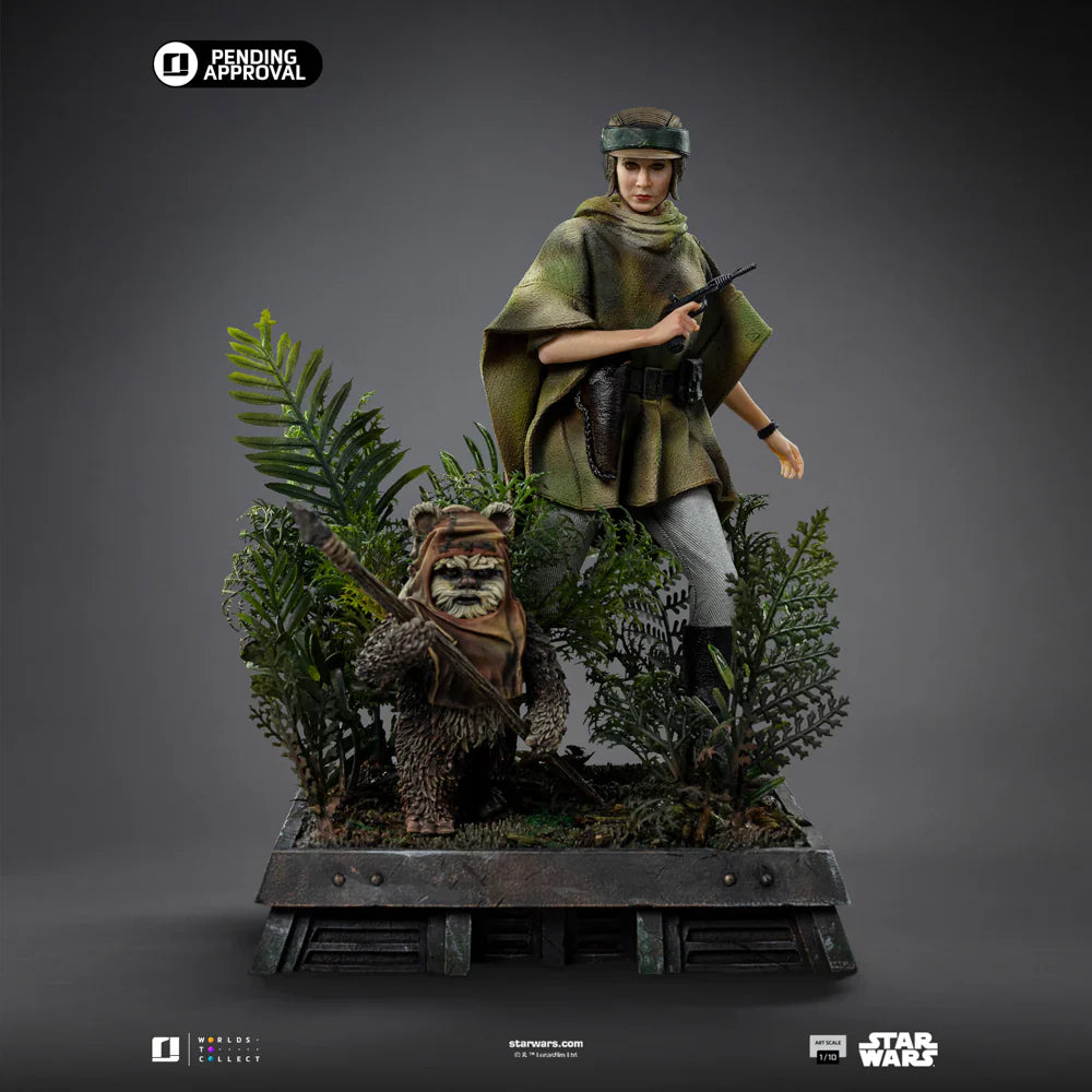 Estatua Statue Leia and Wicket Episode VI Art Scale 1/10 STAR WARS IRON STUDIOS en resina pintada a mano