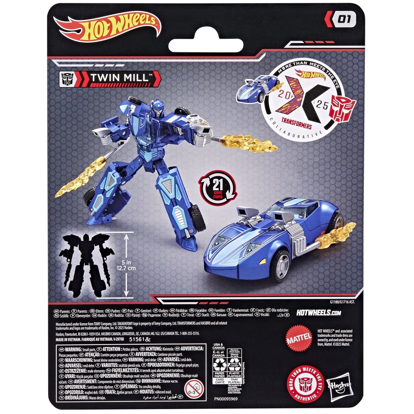 TWIN MILL FIGURA 12,5 CM HOT WHEELS X TRANSFORMERS COLLABORATIVE