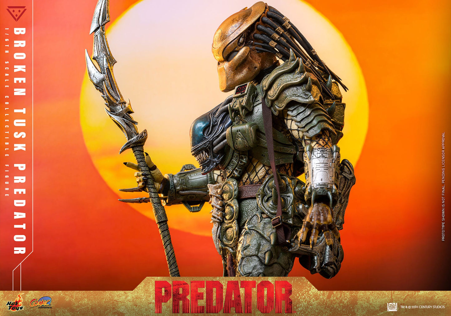 HOT TOYS - ALIEN VS PREDATOR - Figura Comic Masterpiece 1/6 Broken Tusk Predator 35 cm