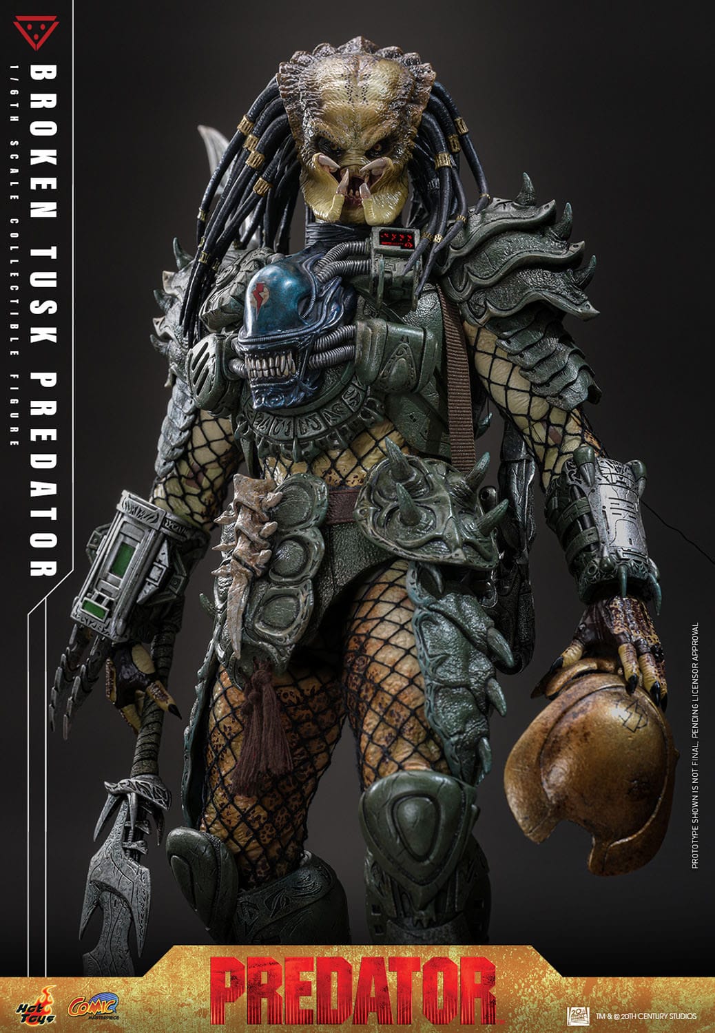HOT TOYS - ALIEN VS PREDATOR - Figura Comic Masterpiece 1/6 Broken Tusk Predator 35 cm