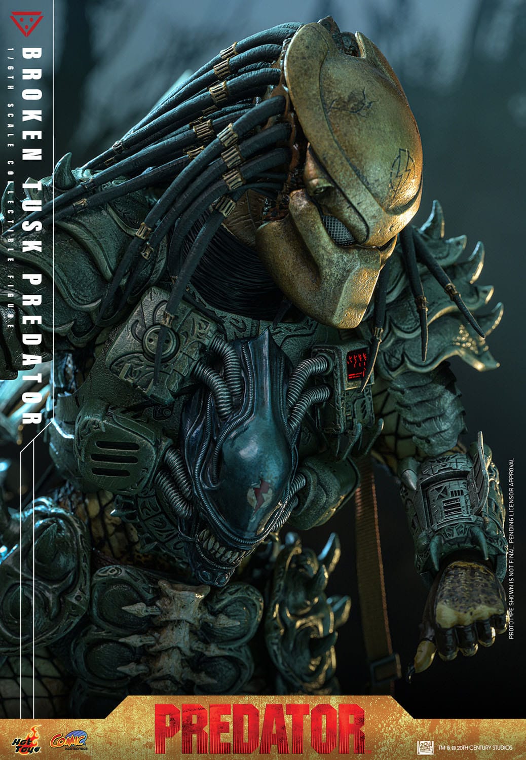 HOT TOYS - ALIEN VS PREDATOR - Figura Comic Masterpiece 1/6 Broken Tusk Predator 35 cm