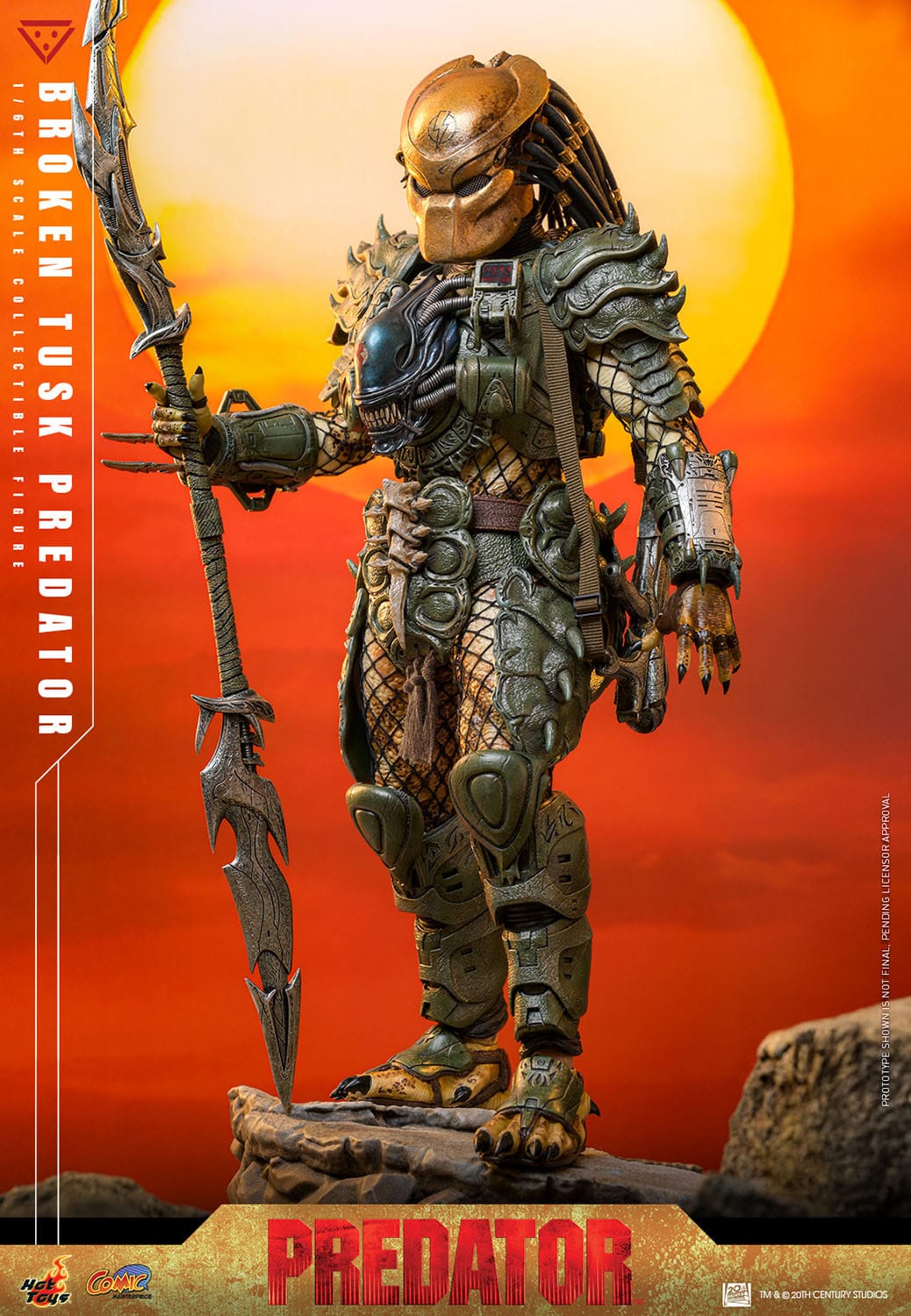 HOT TOYS - ALIEN VS PREDATOR - Figura Comic Masterpiece 1/6 Broken Tusk Predator 35 cm