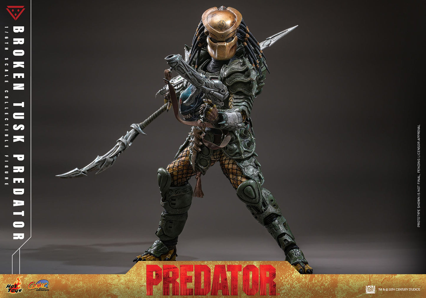 HOT TOYS - ALIEN VS PREDATOR - Figura Comic Masterpiece 1/6 Broken Tusk Predator 35 cm