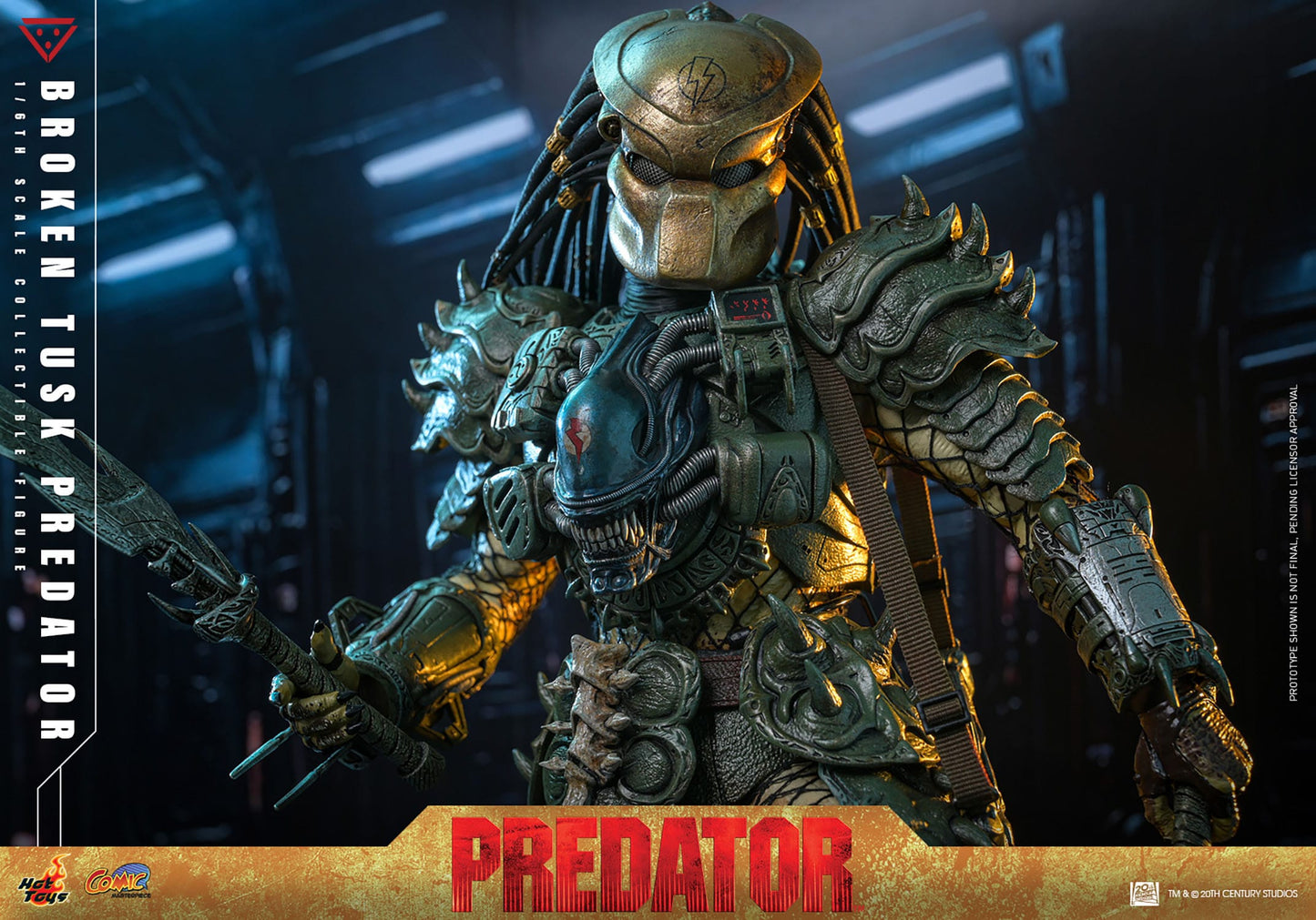 HOT TOYS - ALIEN VS PREDATOR - Figura Comic Masterpiece 1/6 Broken Tusk Predator 35 cm