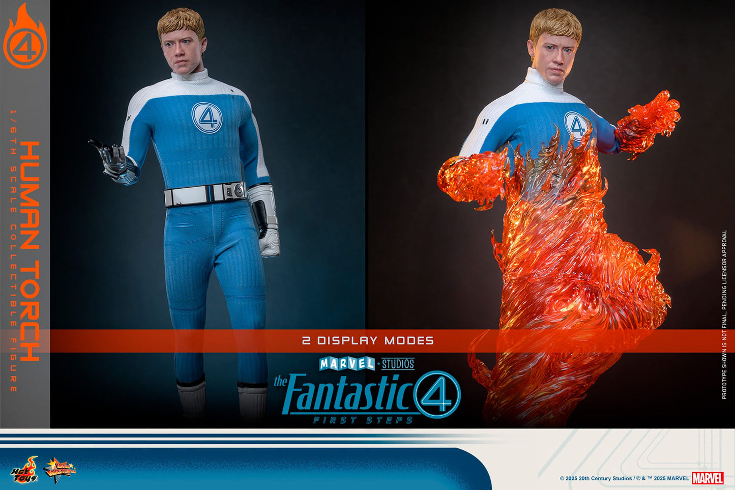 HOT TOYS - MARVEL - Figura Movie Masterpiece 1/6 Human Torch 30 cm