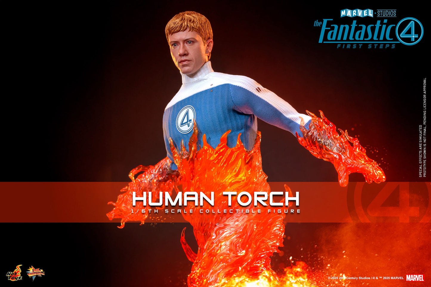 HOT TOYS - MARVEL - Figura Movie Masterpiece 1/6 Human Torch 30 cm