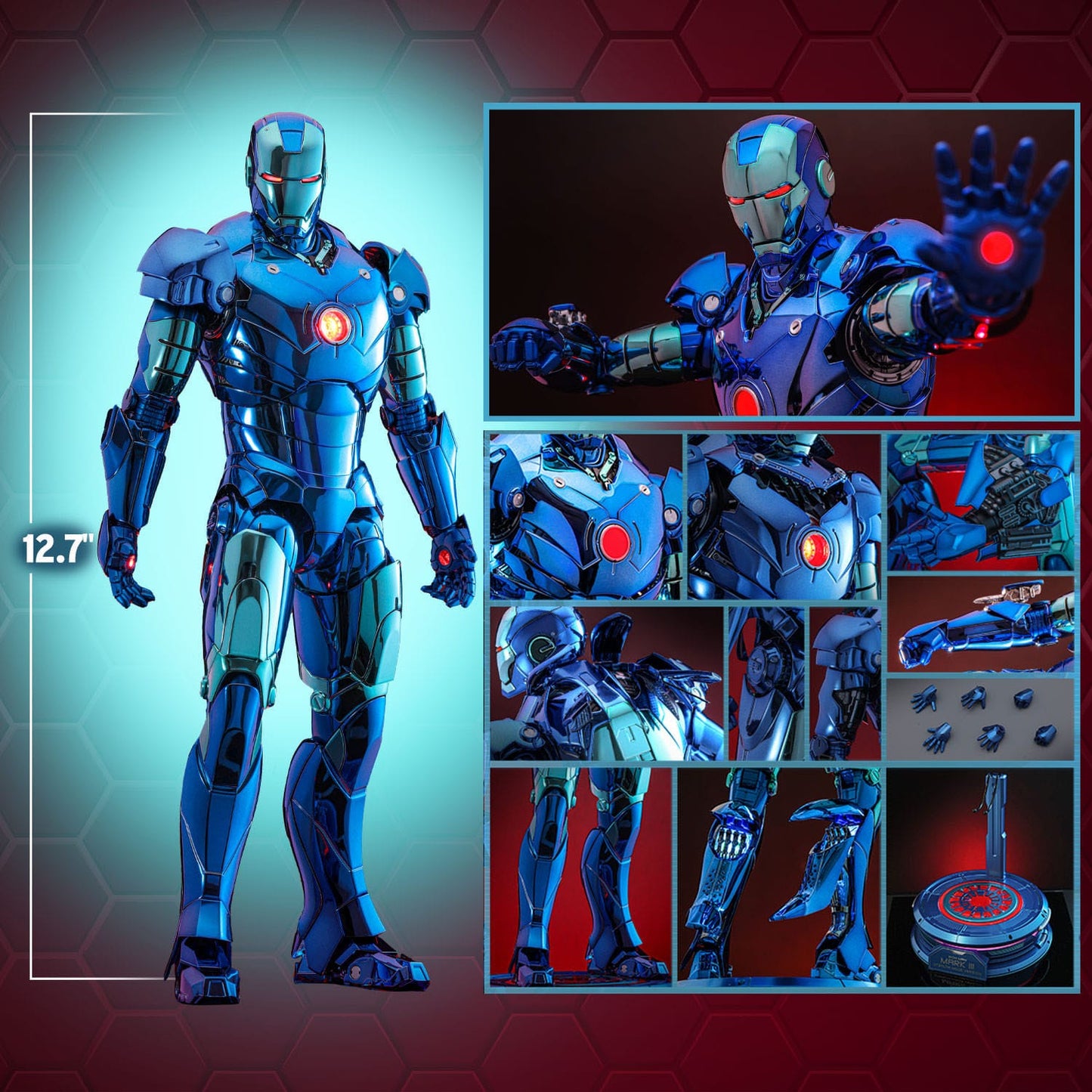HOT TOYS - MARVEL - Figura Movie Masterpiece Diecast 1/6 Iron Man Mark III 33 cm